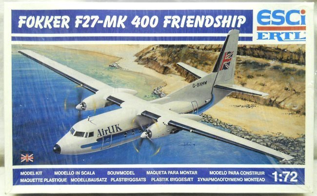 ESCI 1/72 Fokker F27-MK 400 Friendship (F-27) - Air UK Civil Version, 9111 plastic model kit